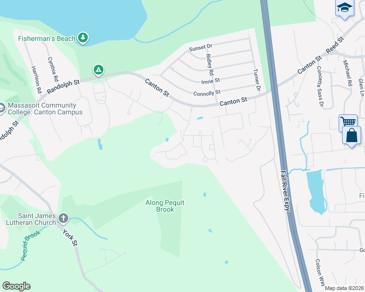 map of restaurants, bars, coffee shops, grocery stores, and more near 9 Bay Drive in Canton