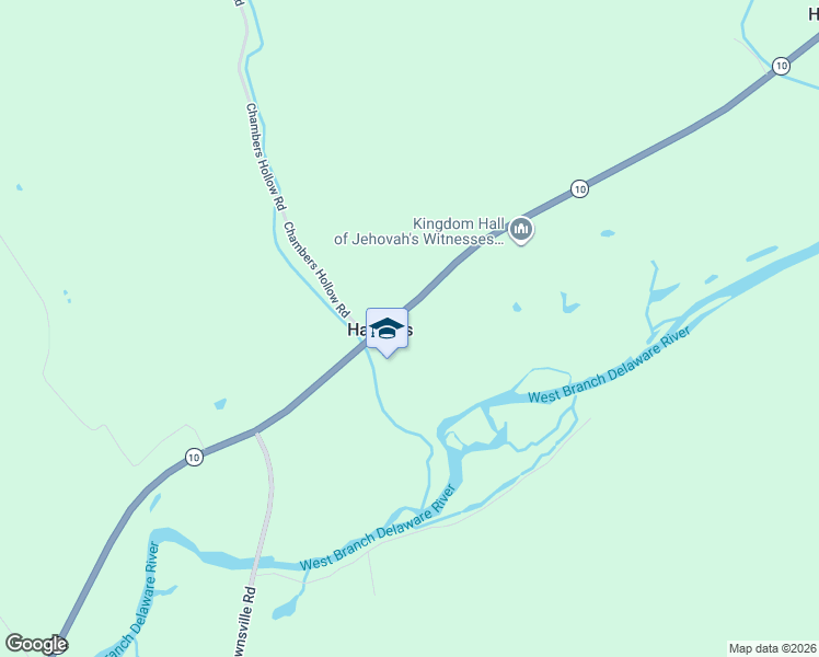 map of restaurants, bars, coffee shops, grocery stores, and more near 34684 New York 10 in Hamden