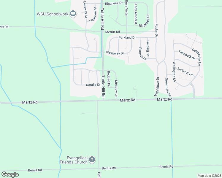 map of restaurants, bars, coffee shops, grocery stores, and more near 7486 Meadow Lane in Ypsilanti