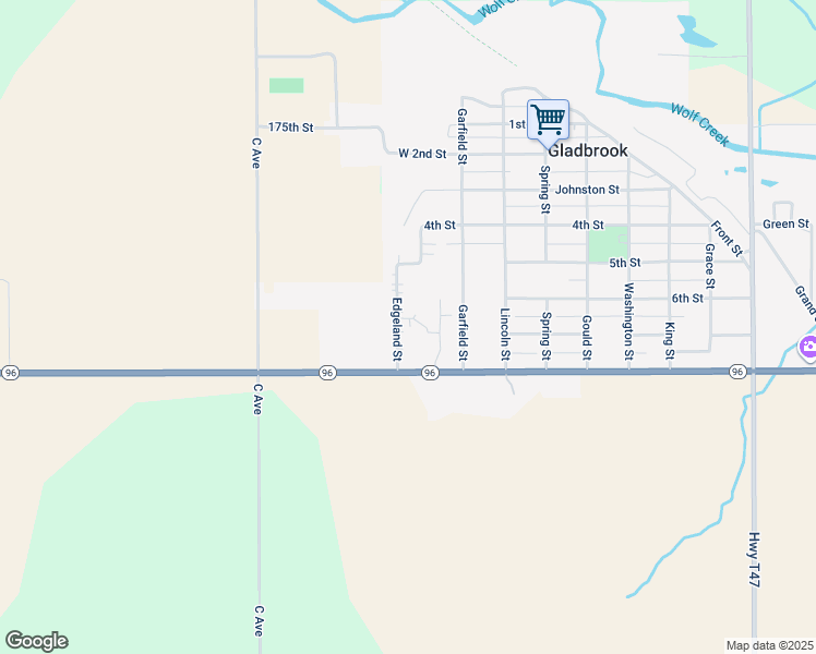 map of restaurants, bars, coffee shops, grocery stores, and more near 500-798 Edgeland St in Gladbrook