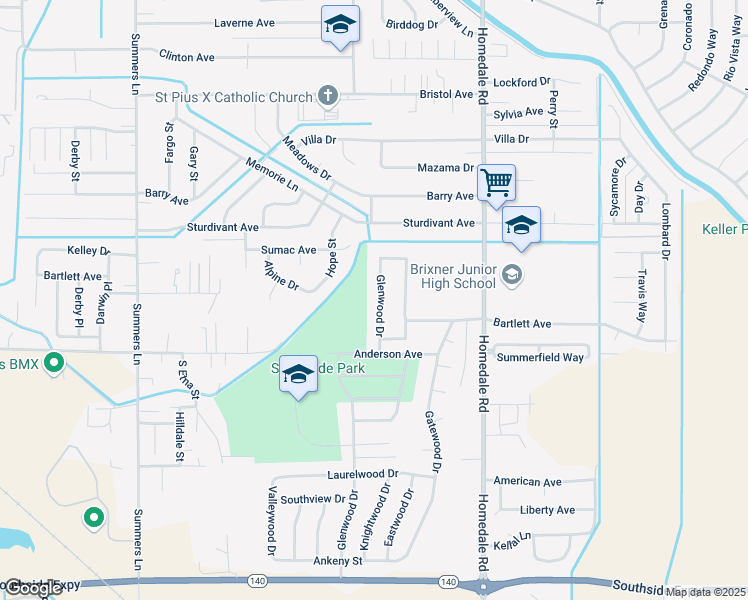 map of restaurants, bars, coffee shops, grocery stores, and more near 4800 Glenwood Drive in Klamath Falls