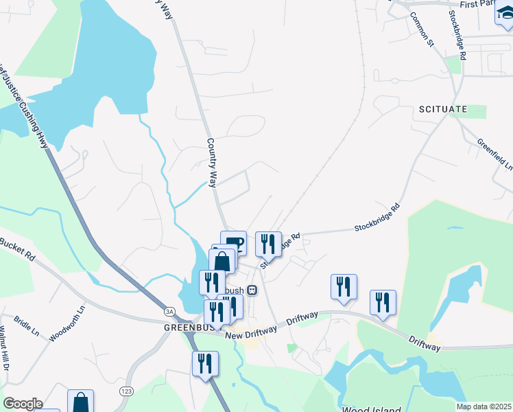 map of restaurants, bars, coffee shops, grocery stores, and more near 27 Jenkins Place in Scituate