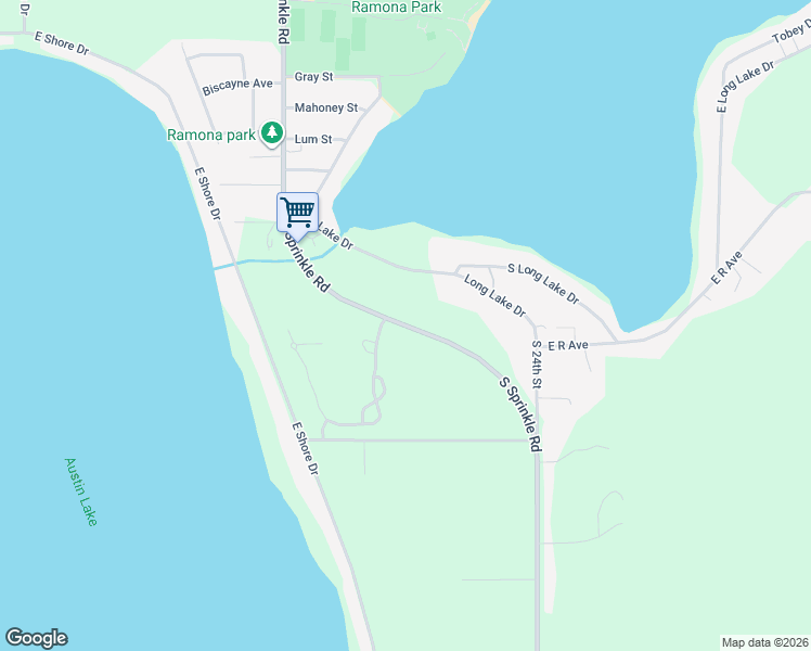 map of restaurants, bars, coffee shops, grocery stores, and more near 9306 South Sprinkle Road in Portage