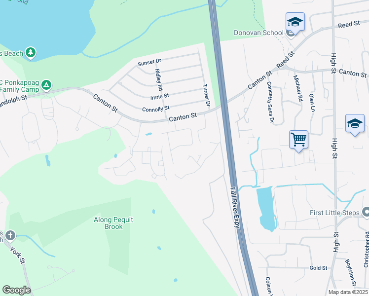 map of restaurants, bars, coffee shops, grocery stores, and more near 4 Michelle Lane in Randolph