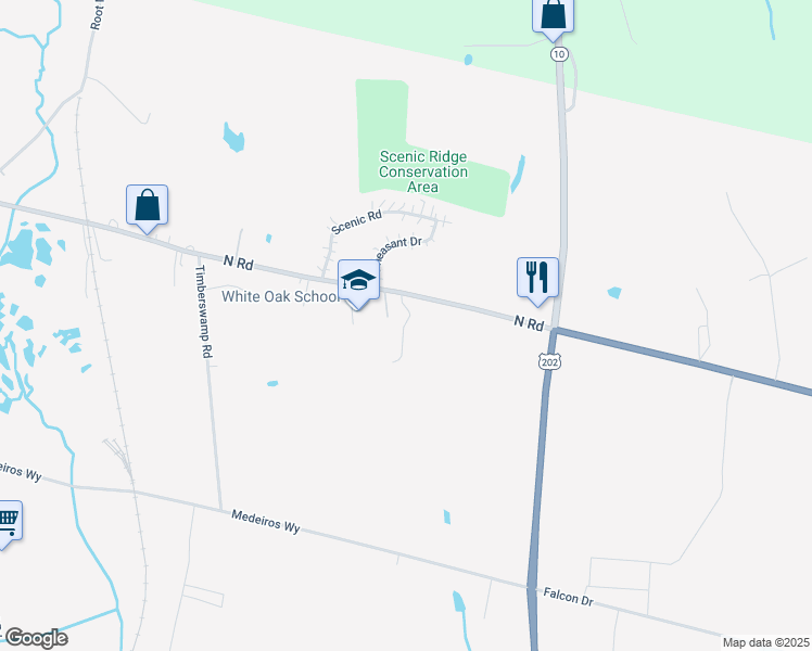 map of restaurants, bars, coffee shops, grocery stores, and more near 551 North Road in Westfield
