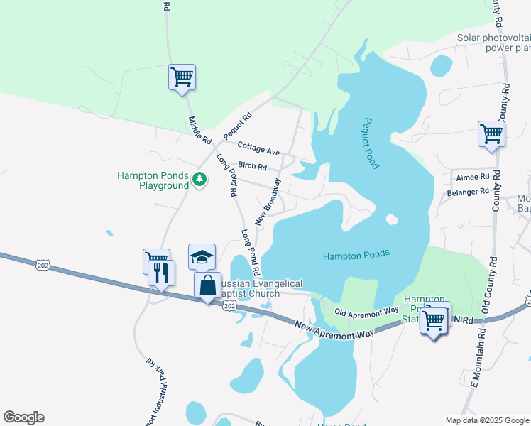 map of restaurants, bars, coffee shops, grocery stores, and more near 125 New Broadway in Westfield