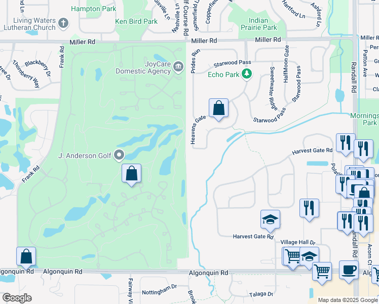 map of restaurants, bars, coffee shops, grocery stores, and more near 1119 Heavens Gate in Lake in the Hills