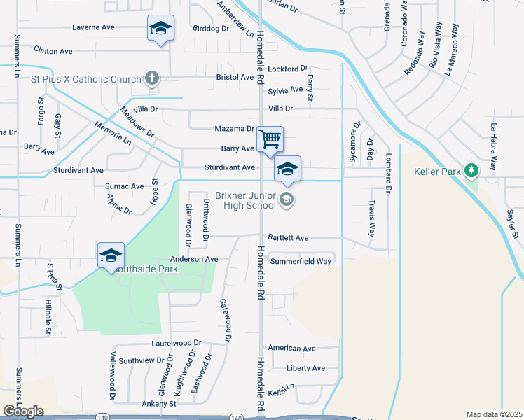 map of restaurants, bars, coffee shops, grocery stores, and more near 4727 Homedale Road in Klamath Falls