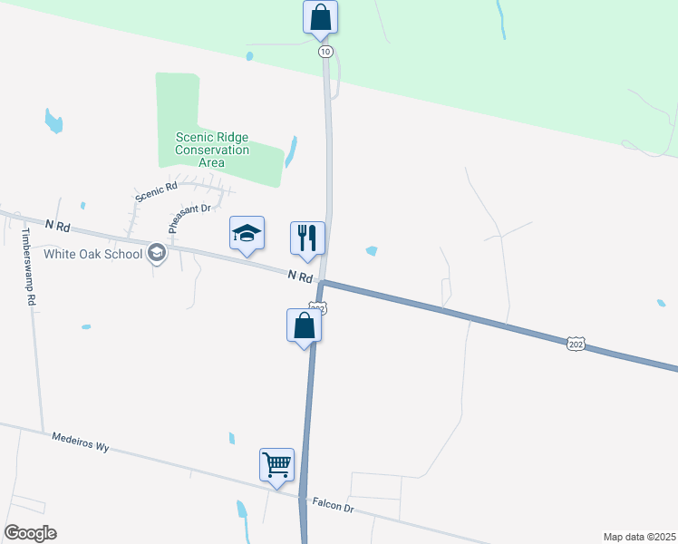 map of restaurants, bars, coffee shops, grocery stores, and more near 1277 Southampton Road in Westfield