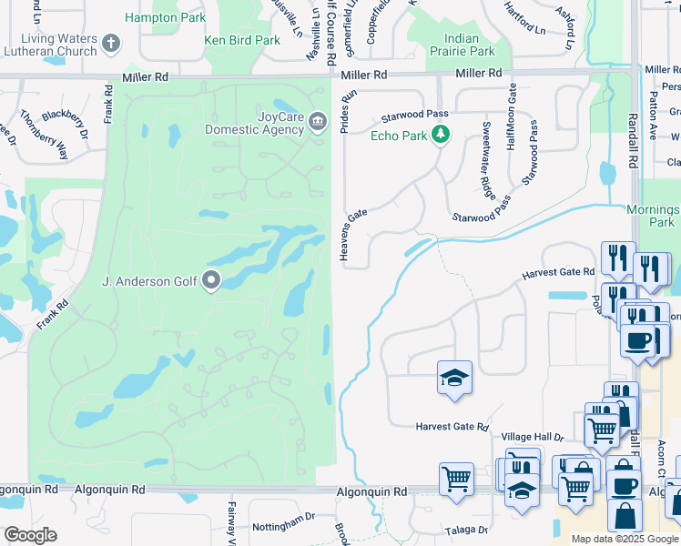 map of restaurants, bars, coffee shops, grocery stores, and more near 1119 Heavens Gate in Lake in the Hills
