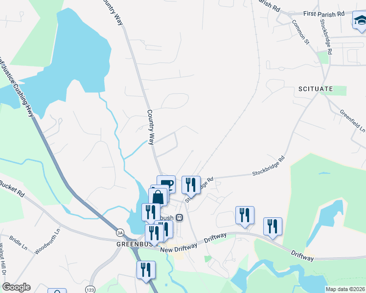 map of restaurants, bars, coffee shops, grocery stores, and more near 27 Jenkins Place in Scituate