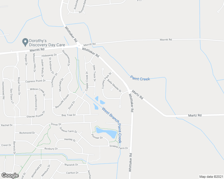 map of restaurants, bars, coffee shops, grocery stores, and more near 7848 Trotters Park Street in Ypsilanti