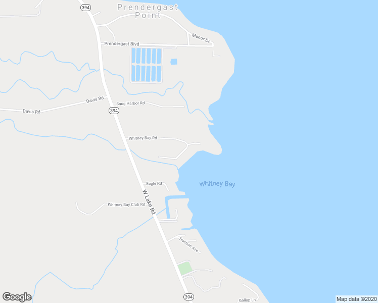 map of restaurants, bars, coffee shops, grocery stores, and more near 5886 Whitney Bay Road in Mayville