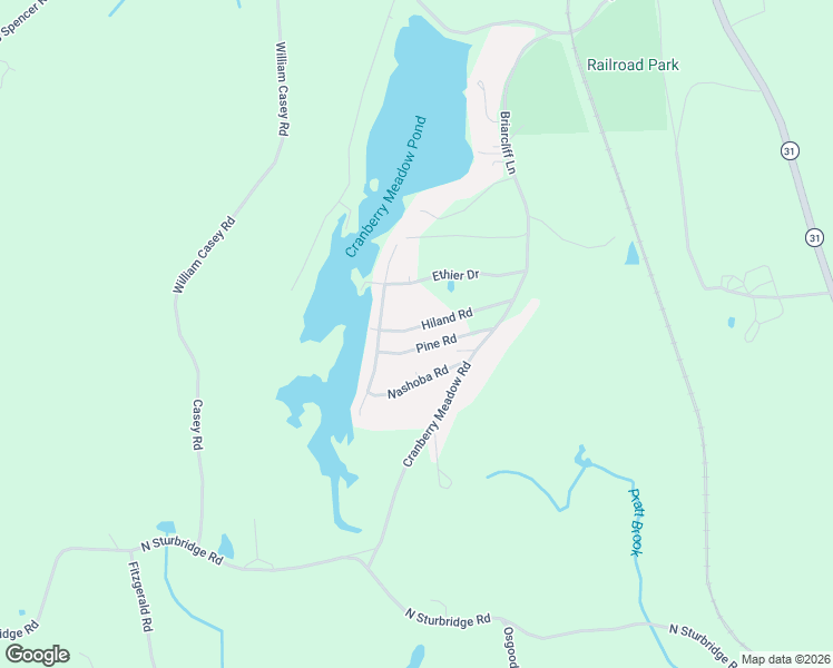 map of restaurants, bars, coffee shops, grocery stores, and more near 75 Hiland Road in Charlton