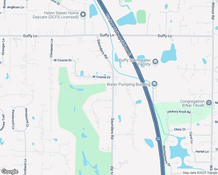 map of restaurants, bars, coffee shops, grocery stores, and more near 1734 Saunders Road in Riverwoods