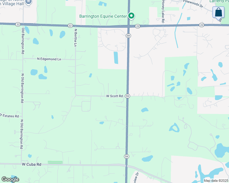map of restaurants, bars, coffee shops, grocery stores, and more near 25848 West Scott Road in Barrington