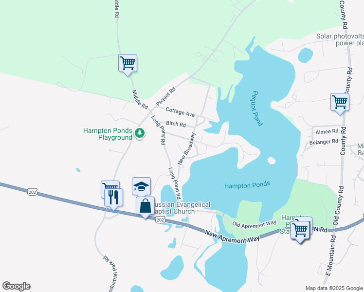 map of restaurants, bars, coffee shops, grocery stores, and more near 125 New Broadway in Westfield