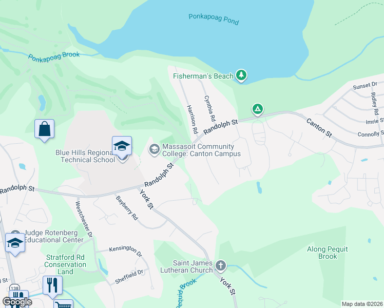 map of restaurants, bars, coffee shops, grocery stores, and more near 965 Randolph Street in Canton