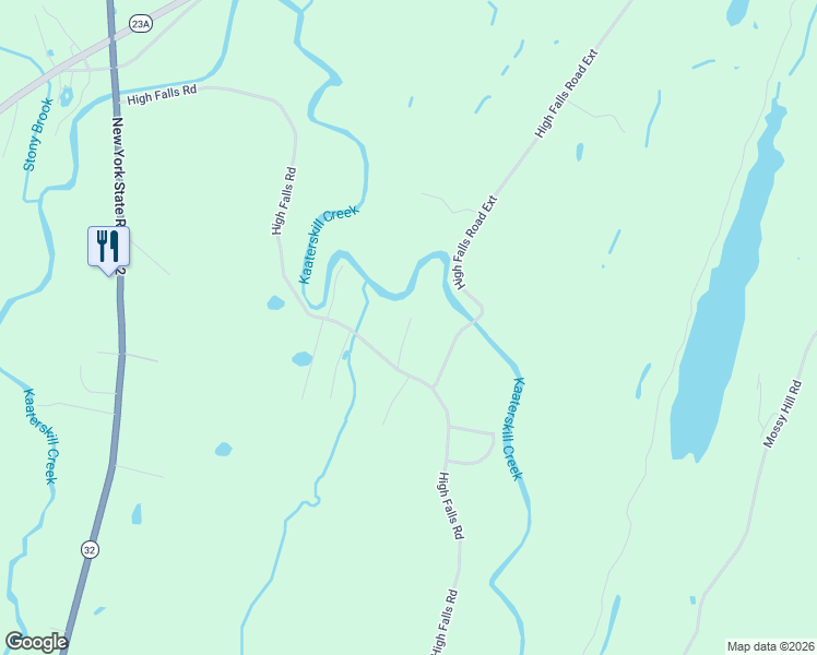 map of restaurants, bars, coffee shops, grocery stores, and more near 1213 High Falls Road in Catskill