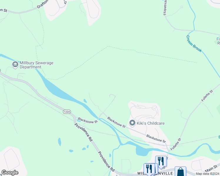 map of restaurants, bars, coffee shops, grocery stores, and more near 13 Chase Road in Sutton