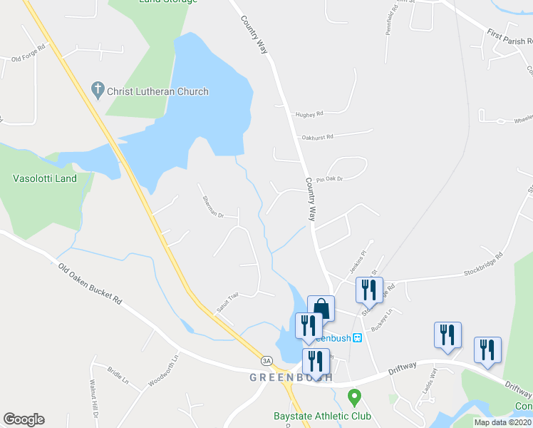 map of restaurants, bars, coffee shops, grocery stores, and more near 49 Eisenhower Lane in Scituate