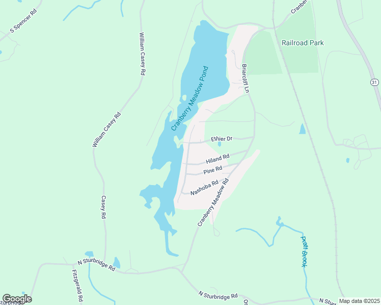 map of restaurants, bars, coffee shops, grocery stores, and more near 5 Hiland Road in Charlton