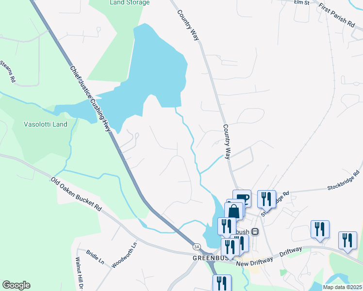 map of restaurants, bars, coffee shops, grocery stores, and more near 8 Metacomett Road in Scituate