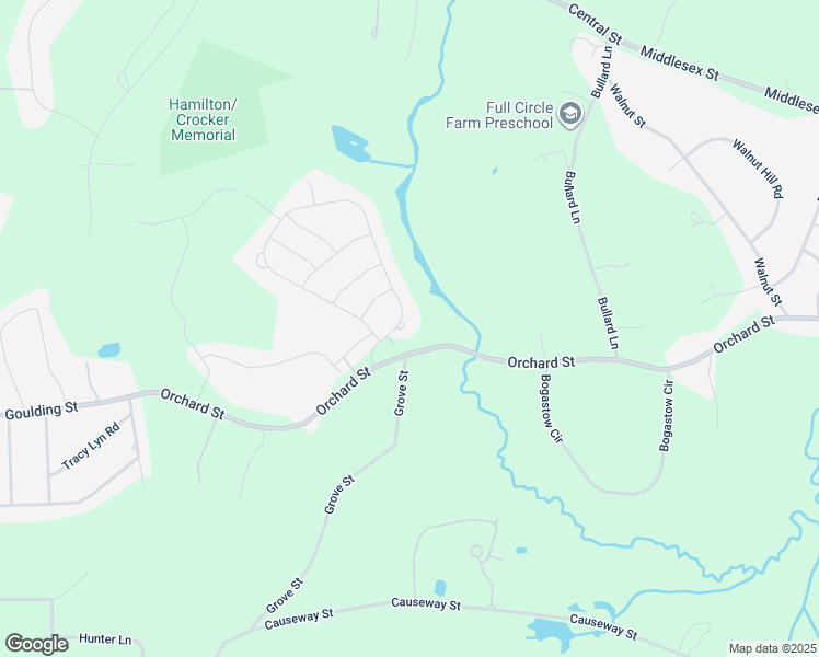 map of restaurants, bars, coffee shops, grocery stores, and more near 100-112 Orchard Street in Millis