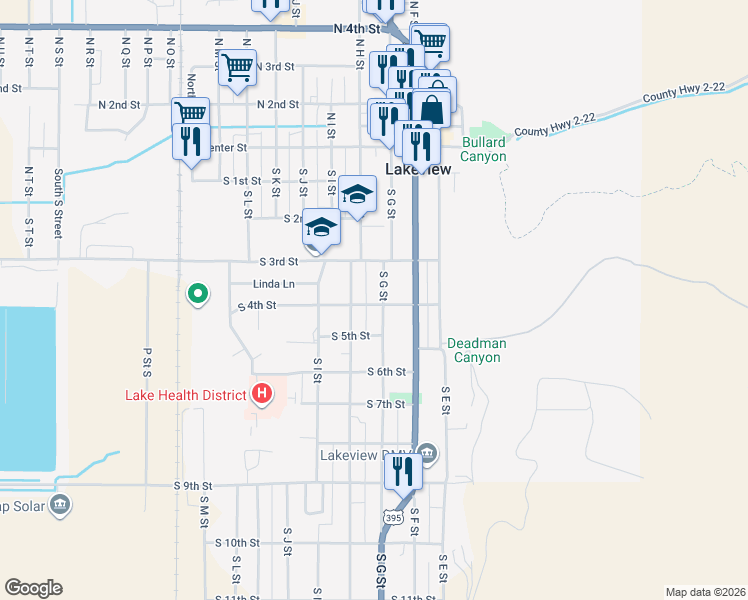 map of restaurants, bars, coffee shops, grocery stores, and more near 701-799 S 4th St in Lakeview