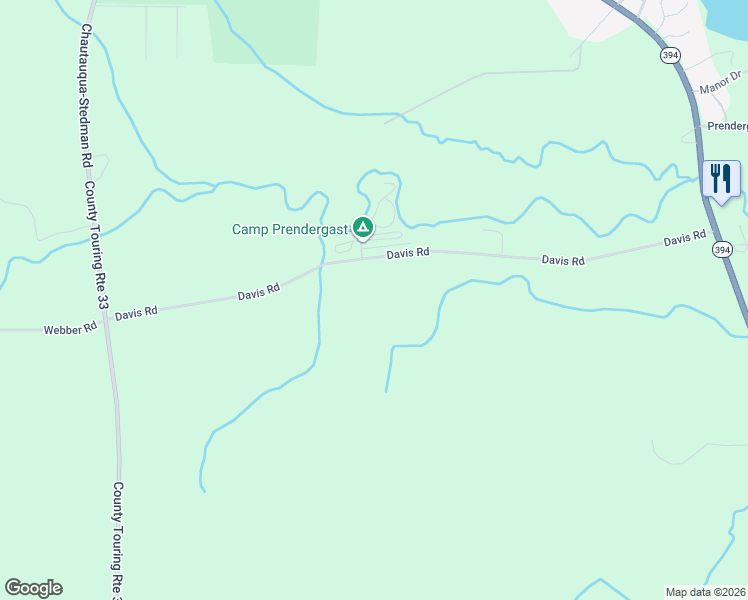 map of restaurants, bars, coffee shops, grocery stores, and more near 6219 Davis Road in Mayville