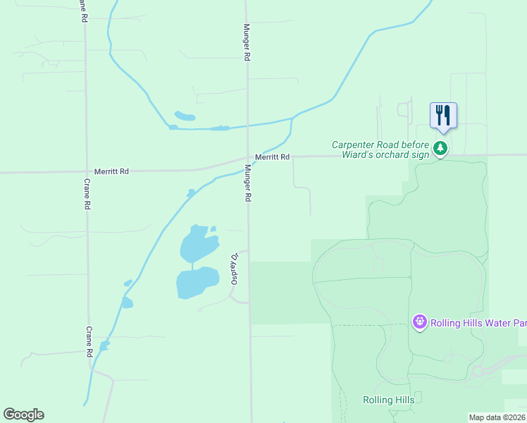 map of restaurants, bars, coffee shops, grocery stores, and more near 7235 Munger Road in Ypsilanti