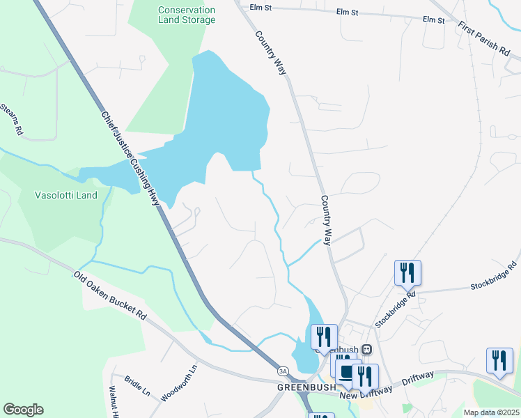 map of restaurants, bars, coffee shops, grocery stores, and more near 8 Metacomett Road in Scituate