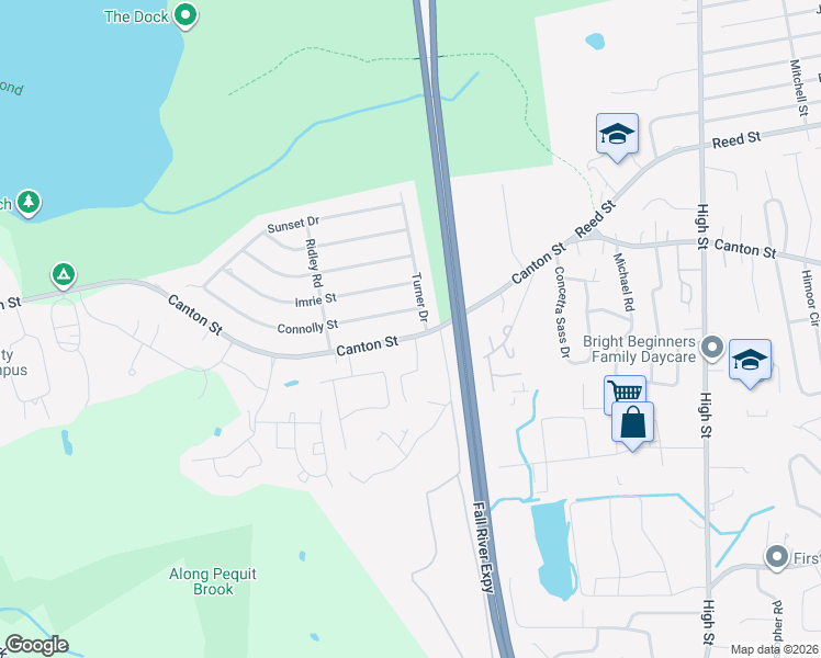 map of restaurants, bars, coffee shops, grocery stores, and more near 21 Crowley Drive in Randolph