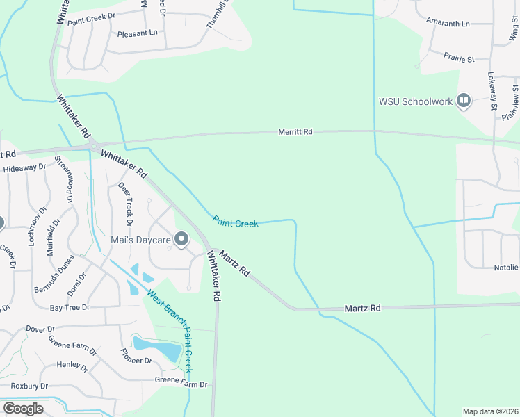 map of restaurants, bars, coffee shops, grocery stores, and more near 7706-8884 Merritt Road in Ypsilanti