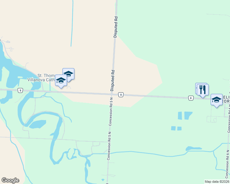 map of restaurants, bars, coffee shops, grocery stores, and more near 3150 North Townline Road in Windsor