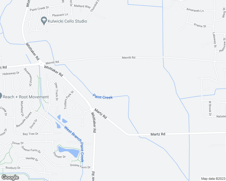 map of restaurants, bars, coffee shops, grocery stores, and more near 7706-8884 Merritt Road in Ypsilanti