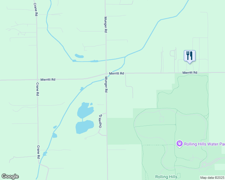 map of restaurants, bars, coffee shops, grocery stores, and more near 7115 Munger Road in Ypsilanti