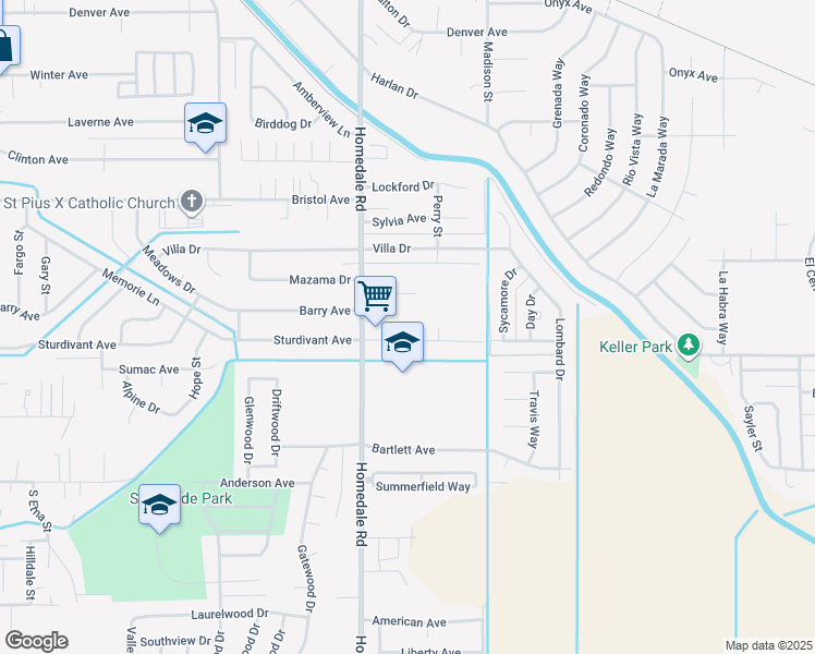 map of restaurants, bars, coffee shops, grocery stores, and more near 4435 Homedale Road in Klamath Falls