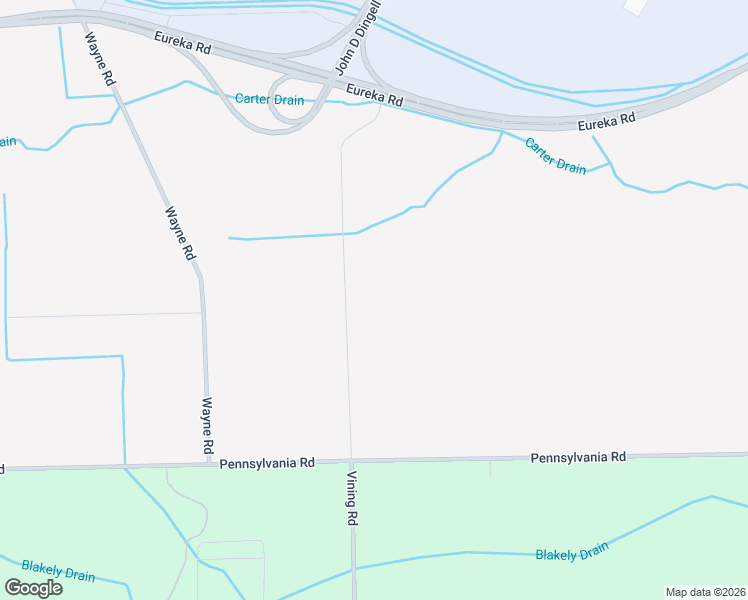 map of restaurants, bars, coffee shops, grocery stores, and more near 16368 Vining Road in Romulus