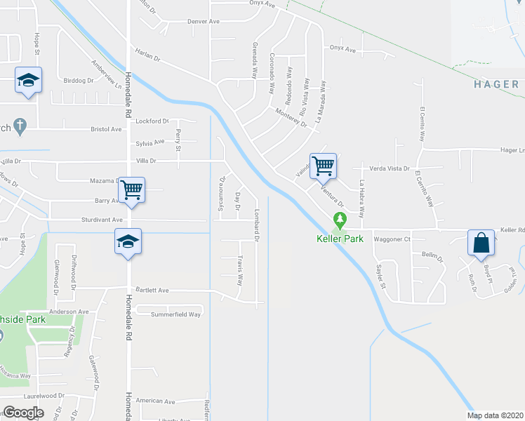 map of restaurants, bars, coffee shops, grocery stores, and more near 4453 Lombard Drive in Klamath Falls