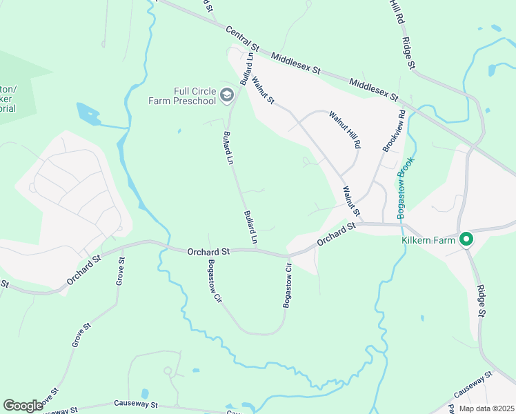 map of restaurants, bars, coffee shops, grocery stores, and more near 33 Bullard Lane in Millis