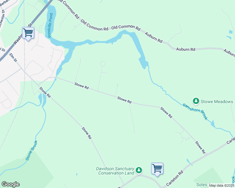 map of restaurants, bars, coffee shops, grocery stores, and more near 54 Stowe Road in Millbury