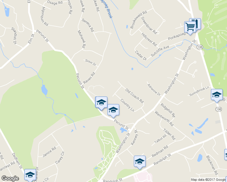 map of restaurants, bars, coffee shops, grocery stores, and more near 5 Surrey Lane in Canton
