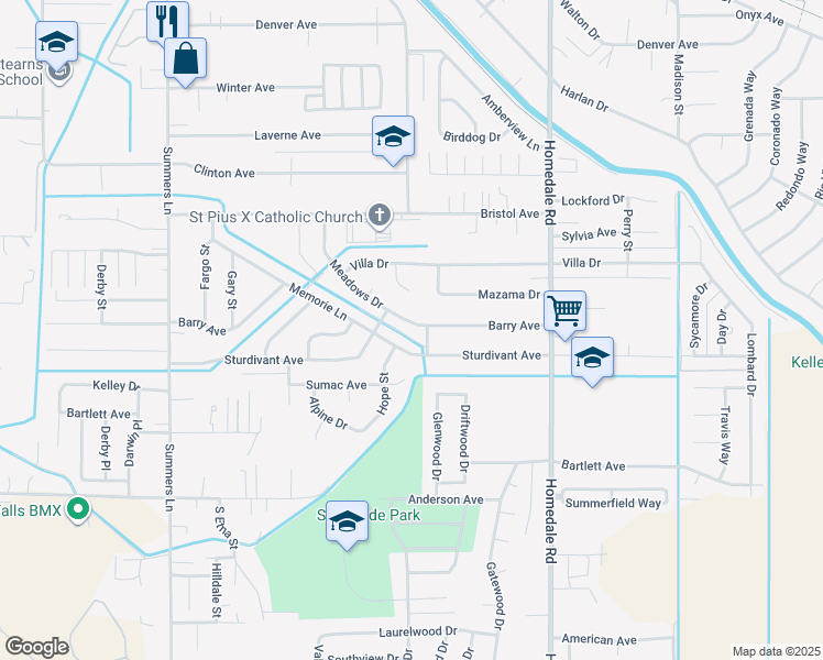 map of restaurants, bars, coffee shops, grocery stores, and more near 4534 Meadows Drive in Klamath Falls