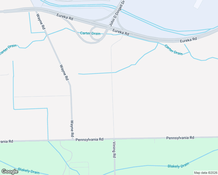 map of restaurants, bars, coffee shops, grocery stores, and more near 16368 Vining Road in Romulus