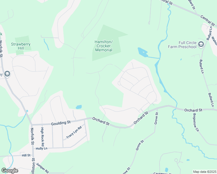 map of restaurants, bars, coffee shops, grocery stores, and more near 84D Orchard Street in Millis
