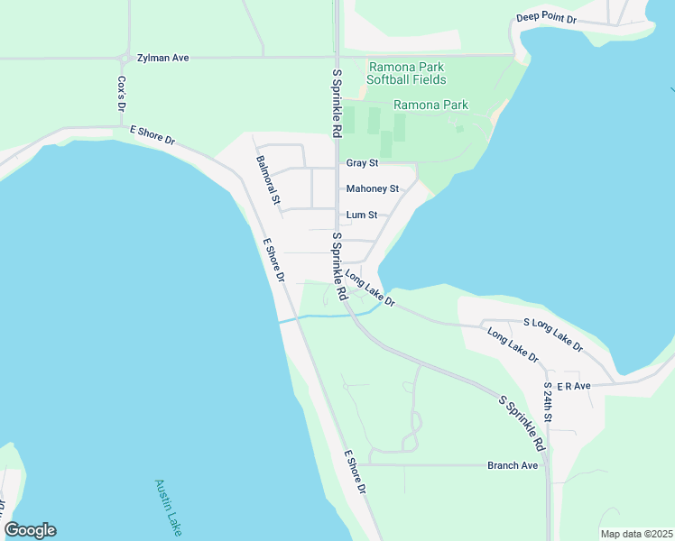 map of restaurants, bars, coffee shops, grocery stores, and more near S Sprinkle Rd & S Long Lake Dr in Portage