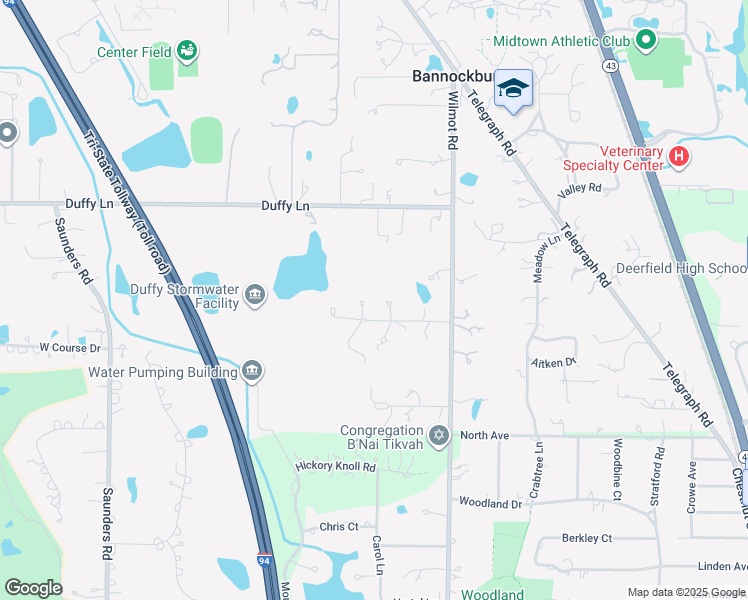 map of restaurants, bars, coffee shops, grocery stores, and more near 1740 Sunset Lane in Bannockburn
