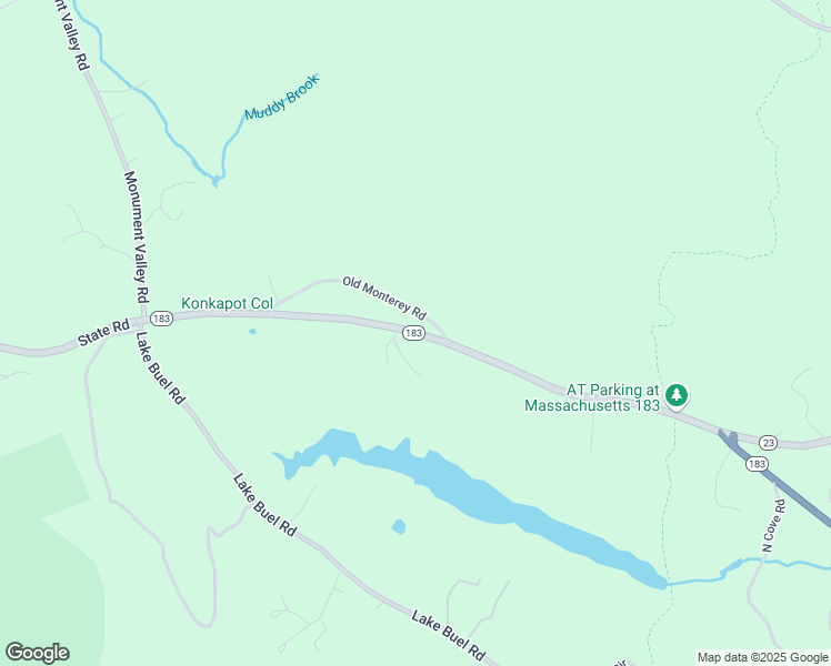 map of restaurants, bars, coffee shops, grocery stores, and more near Monterey Road in Great Barrington