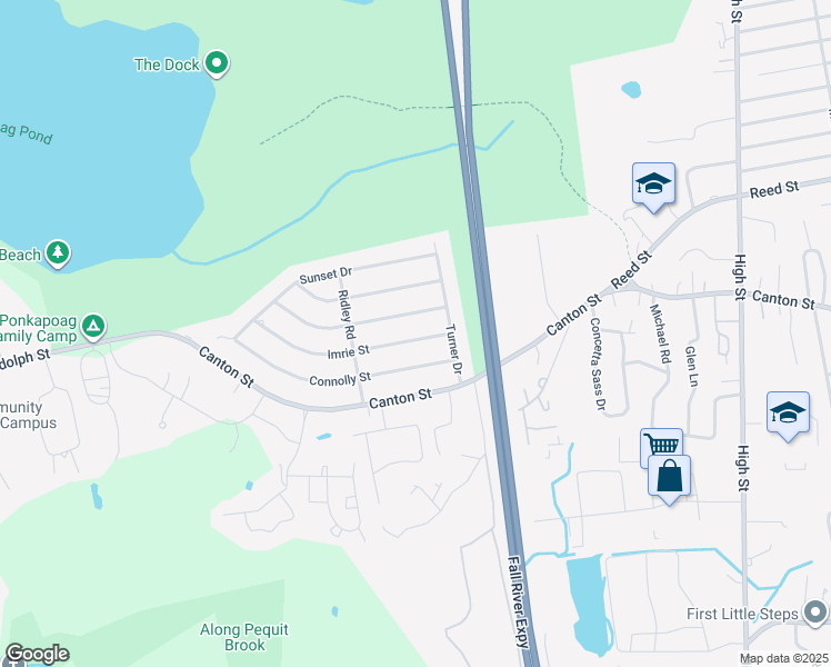 map of restaurants, bars, coffee shops, grocery stores, and more near 7 Imrie Street in Randolph